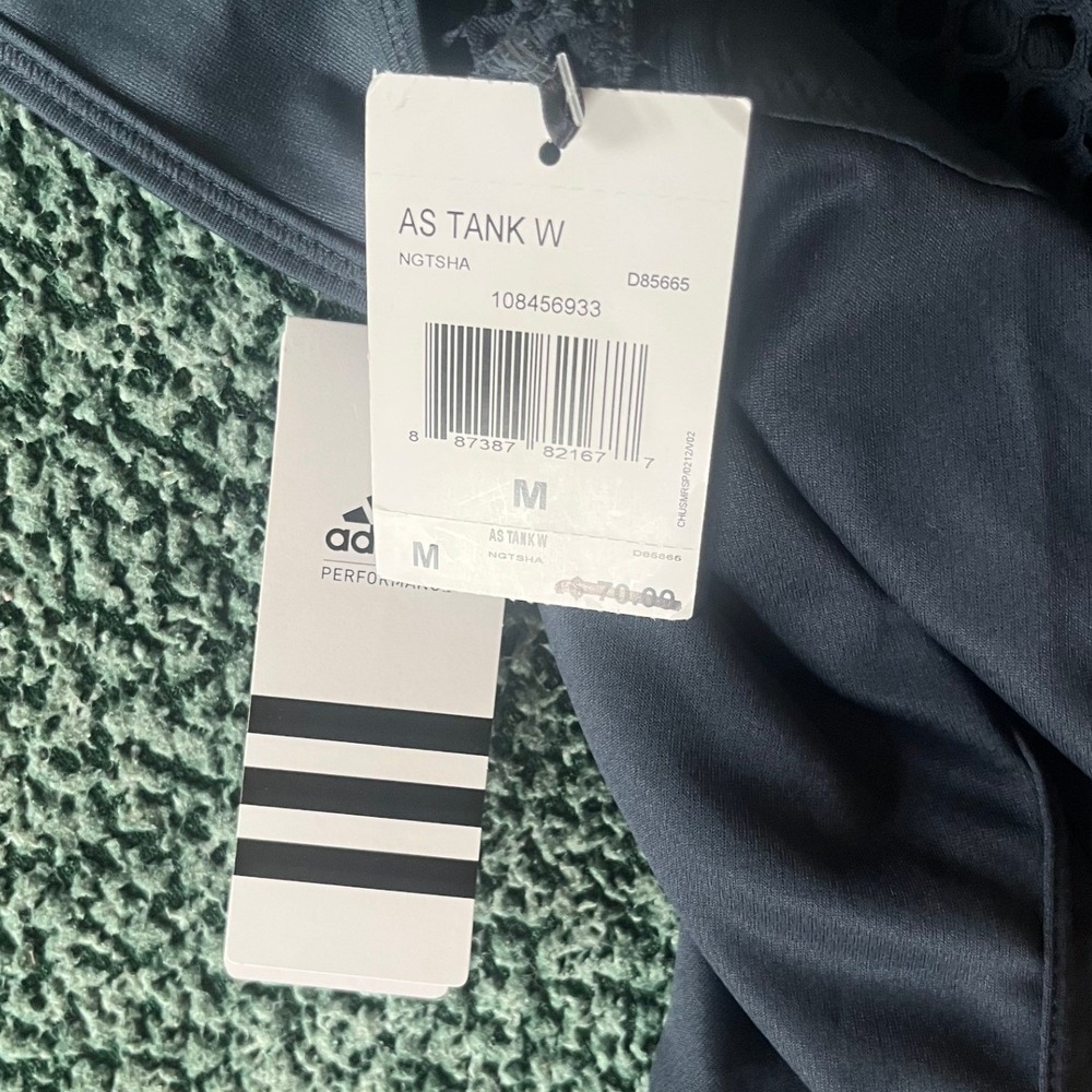Adidas Performance "AS Tank W" Athletic Workout Top Sz M NWT Grunge Cool Tough - Picture 6 of 6